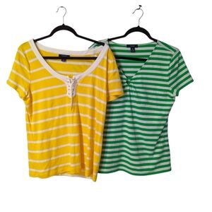 Chaps Women's Striped Shirt Bundle